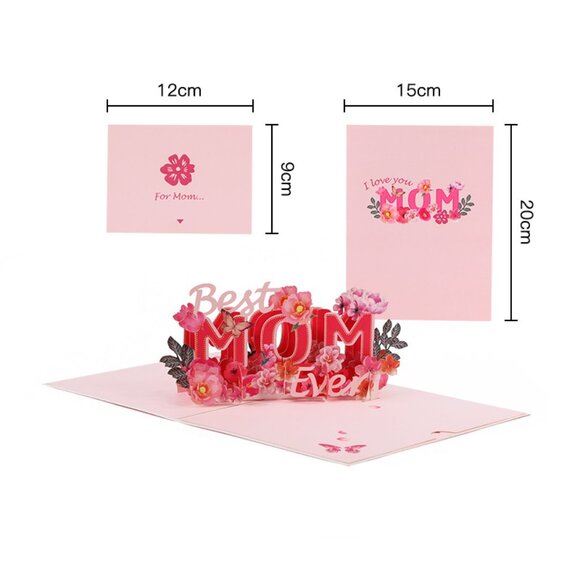 Happy Mother's Day! Floral Pop Up Greeting Card, Pop-Up Card, 3D Card - Picture 3 of 4